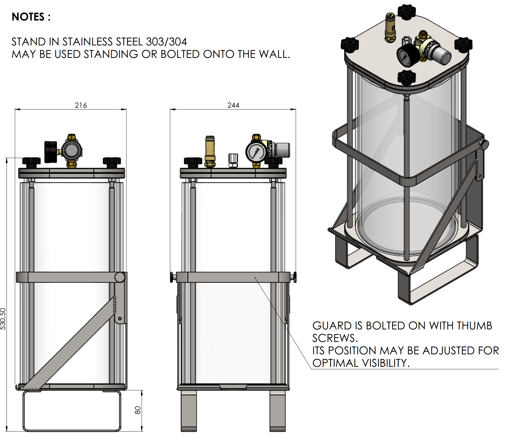 Stand for 10l Pressure Vessel