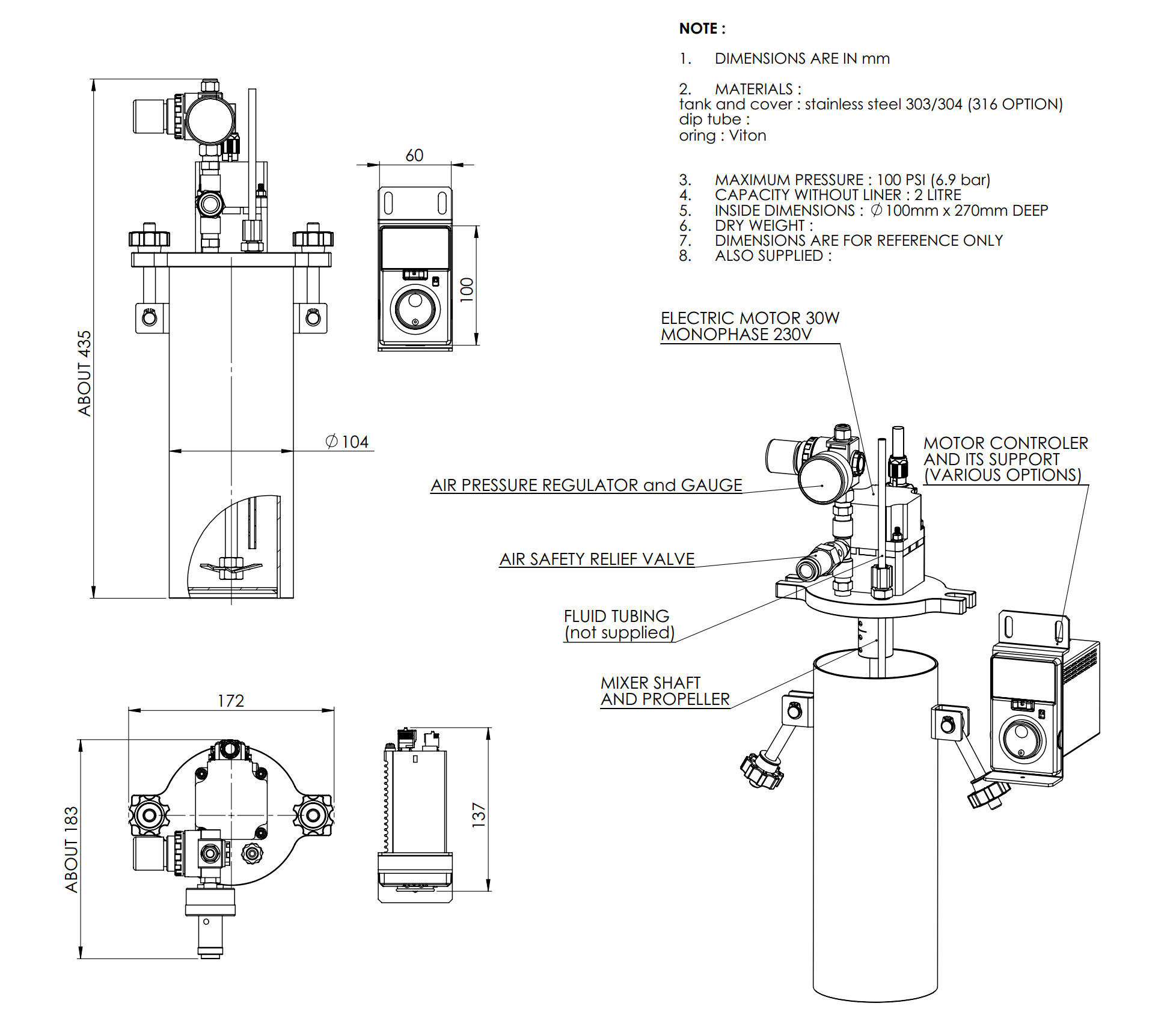 2L STEL Series Pressure Vessel