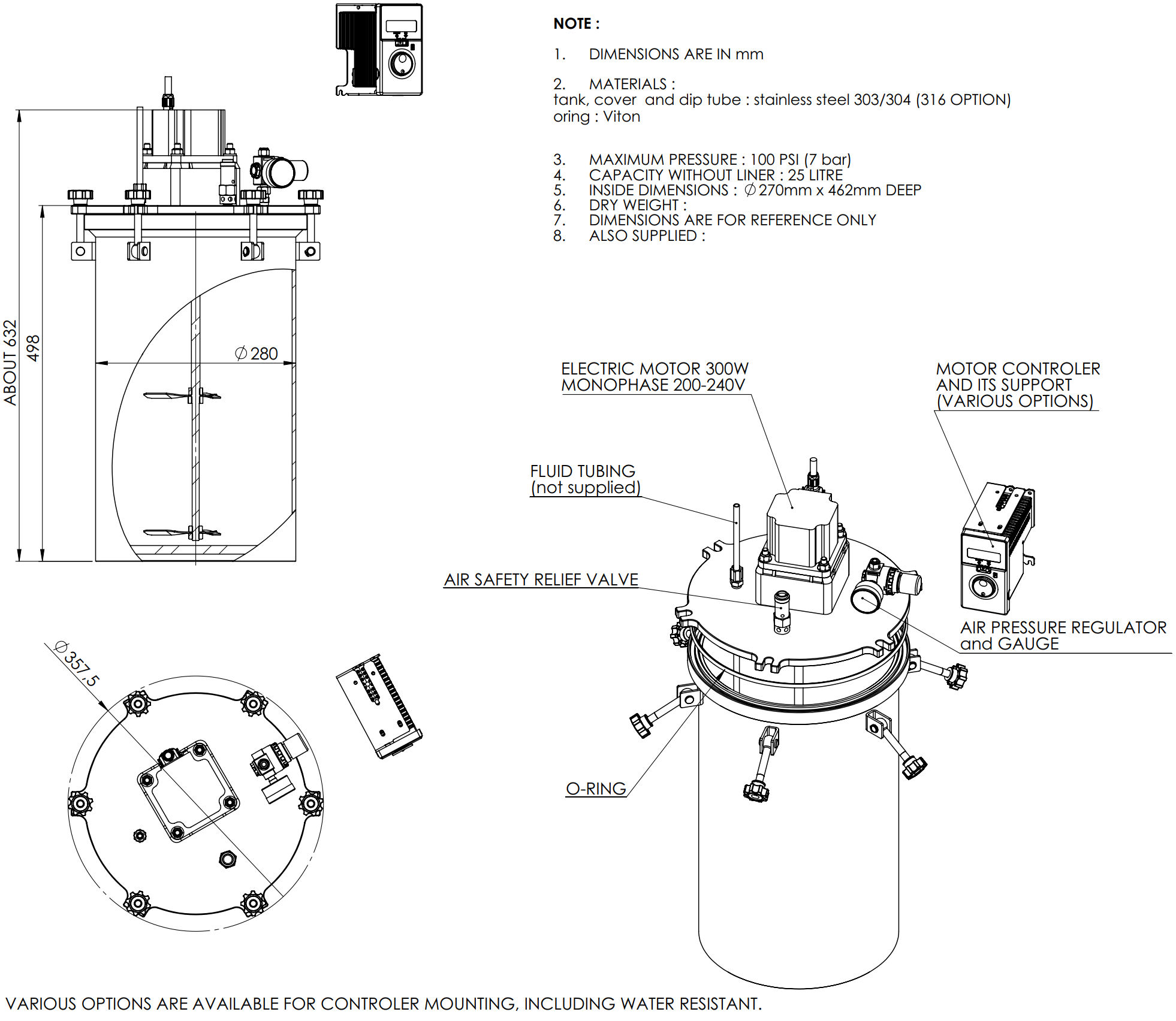 25L STEL Series Pressure Vessel