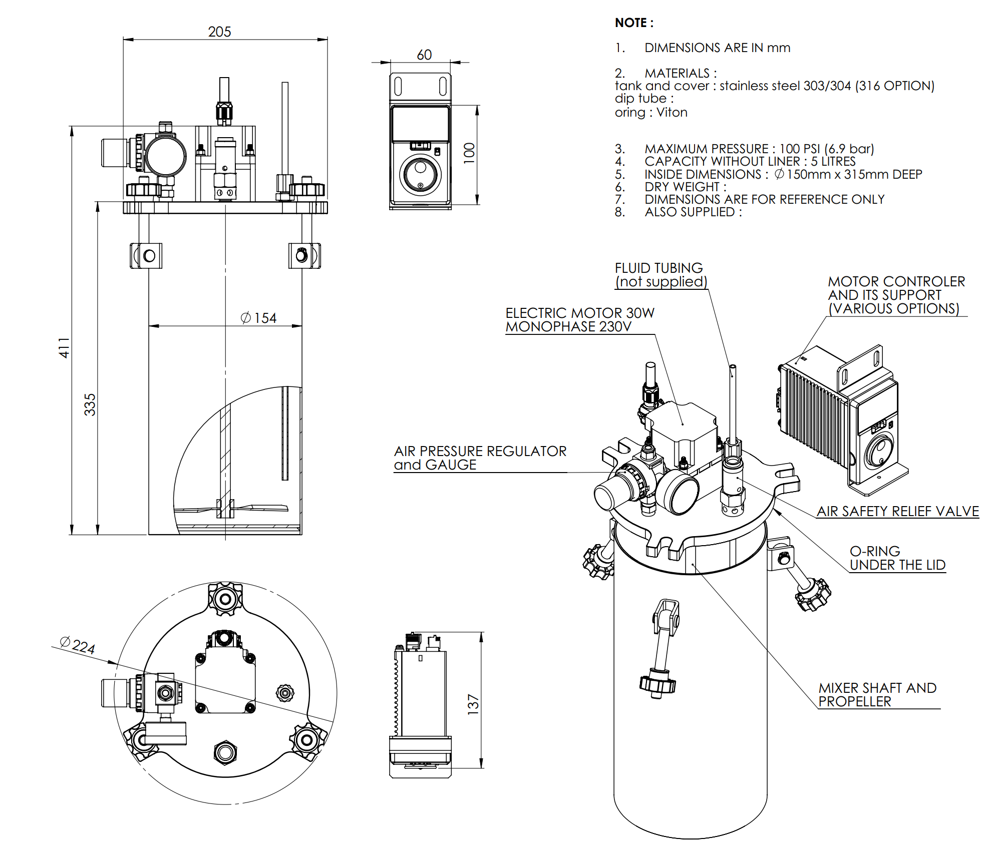 5L STEL Series Pressure Vessel