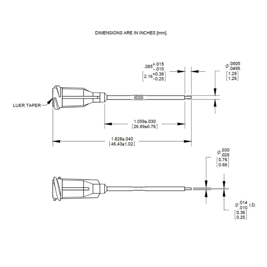 7005004 Drawing Nordson PTFE lined Tip Pink