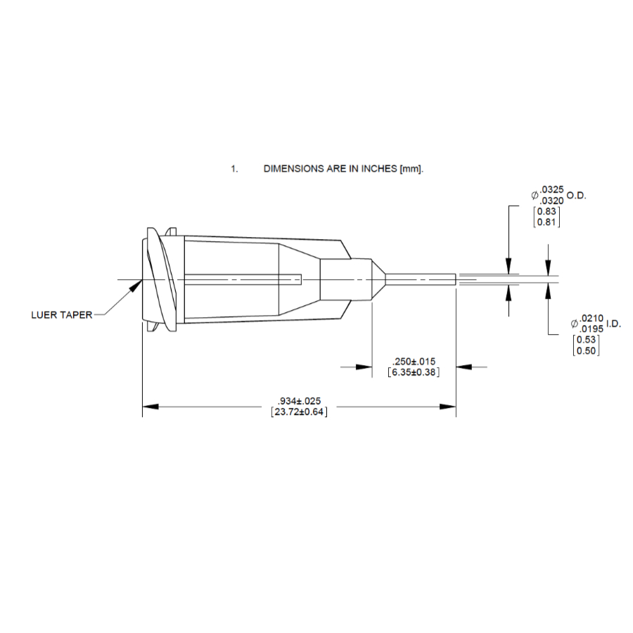 7005005 Drawing Nordson Dispensing Tip Purple