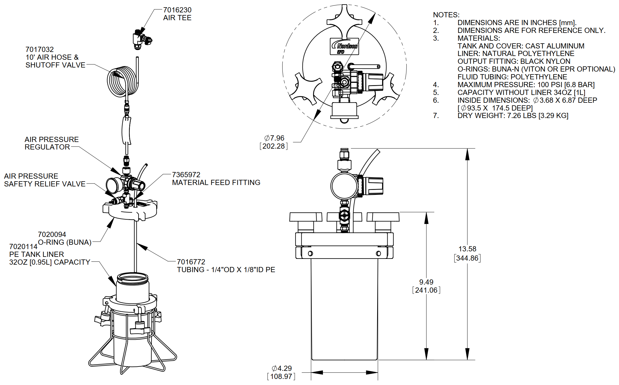 1L Tank 0-100PSI (7 BAR)