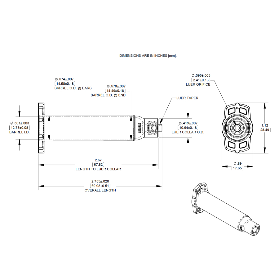 7012097 Drawing Nordson Barrel Optimum + Piston 5cc Set