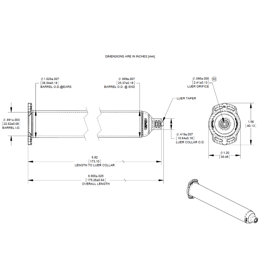 7012163 Drawing Nordson Barrel Optimum 55cc