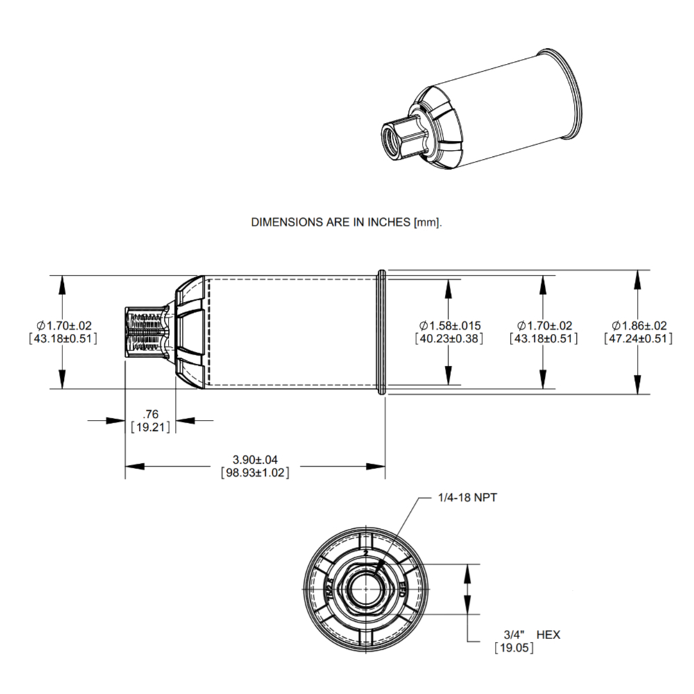 7659164 Drawing Nordson clear cartridge Optimum 2.5 oz