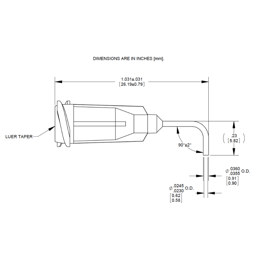 7018180 Drawing Nordson Dispensing Tip Pink