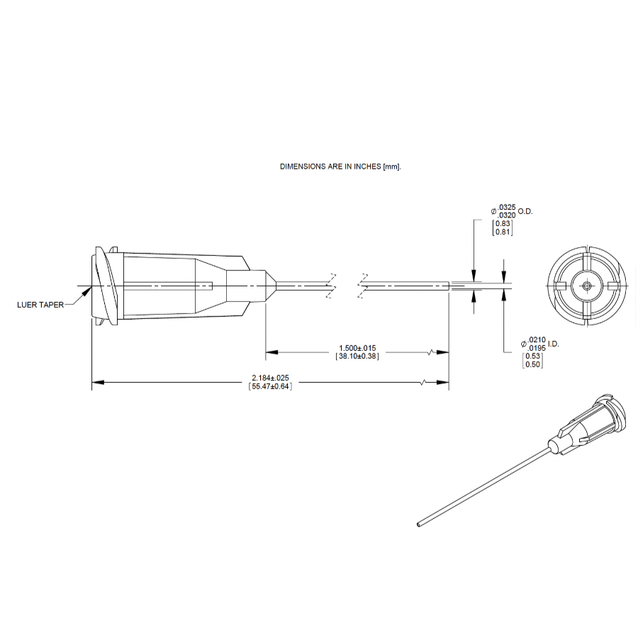 7018225 Drawing Nordson Dispensing Tip Purple