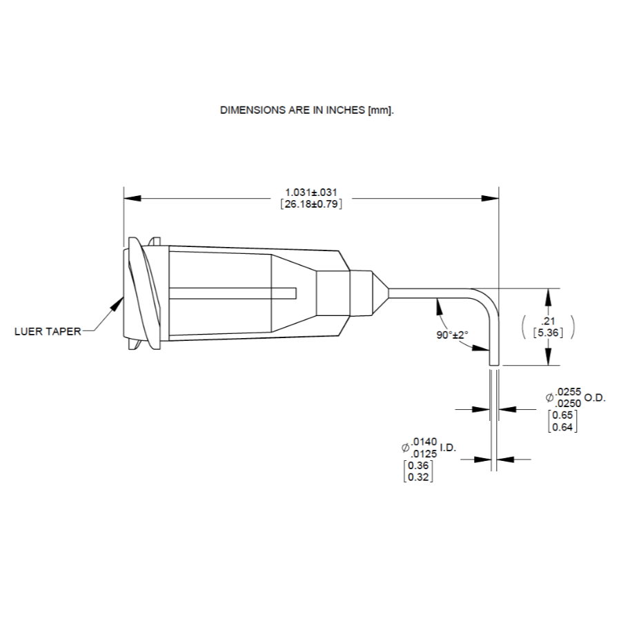 7018316 Drawing Nordson Dispensing Tip Orange