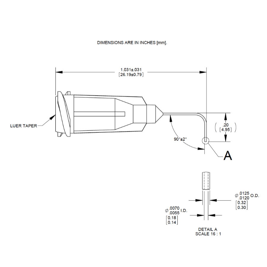 7018435 Drawing Nordson Dispensing Tip Lavender