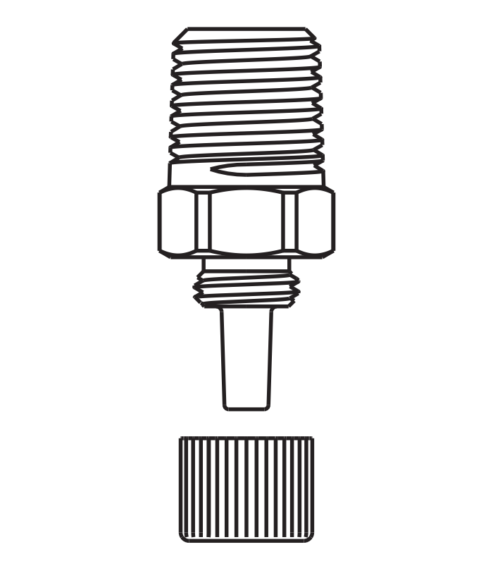 Tip Adapter 1/4" NPT With Retaining Nut