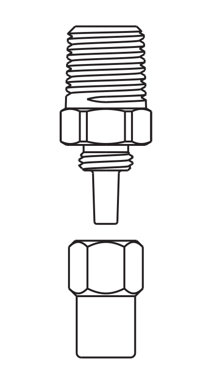 Tip Adapter 1/4" NPT With Retaining Nut - for full metal needles