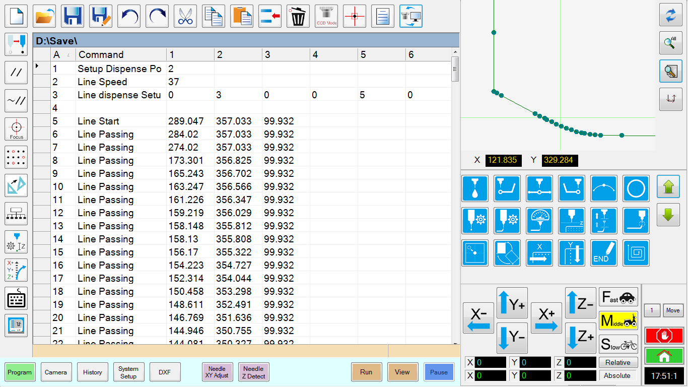 7361349 Dispense path is easy to check with DispenseMotion software on Nordson desktop dispeninsing robots