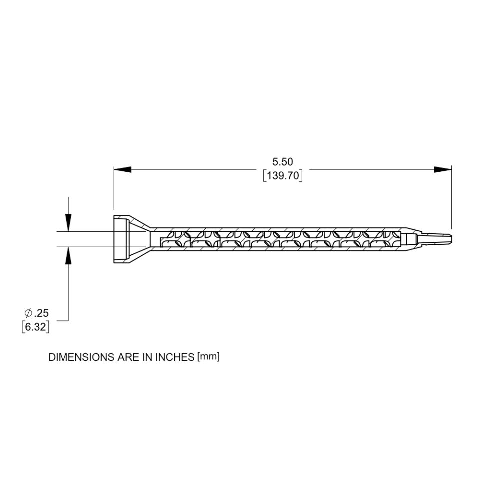 7700836 Drawing Nordson Static Mixer 160-616SH