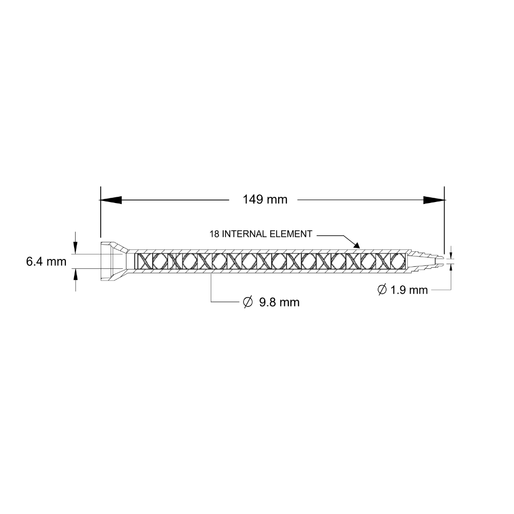 F-MS0618 Drawing Flumasys Static Mixer MS 06-18