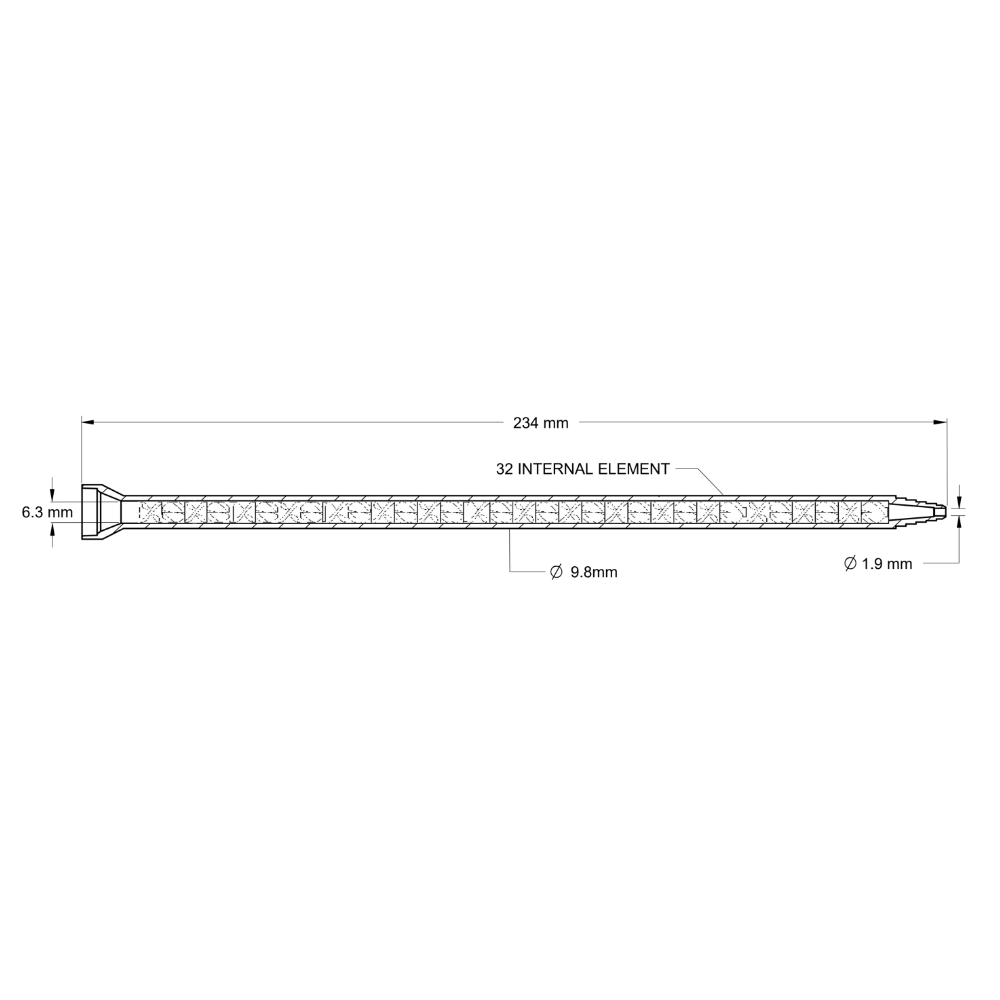 F-MS0632 Drawing Flumasys Static Mixer MS 06-32