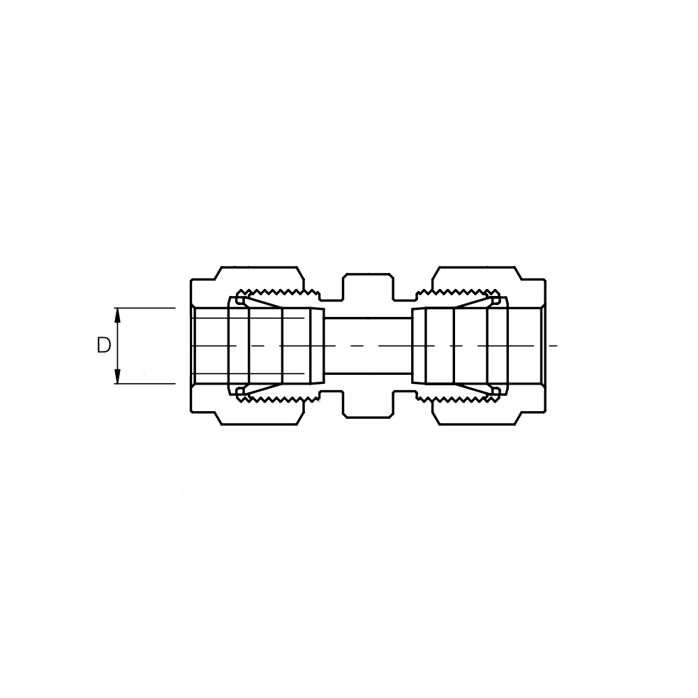 TUBE FITTING 3/8″ x 3/8″ OD STRAIGHT