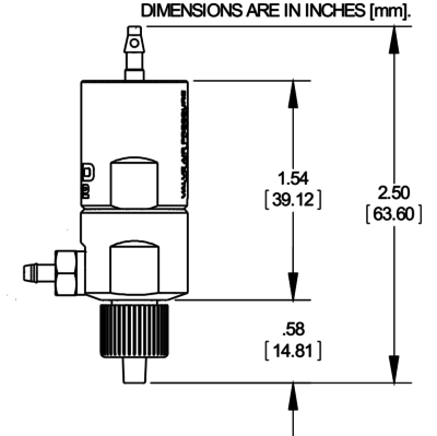 NordsonEFD 702V mini diaphragm valve drawing